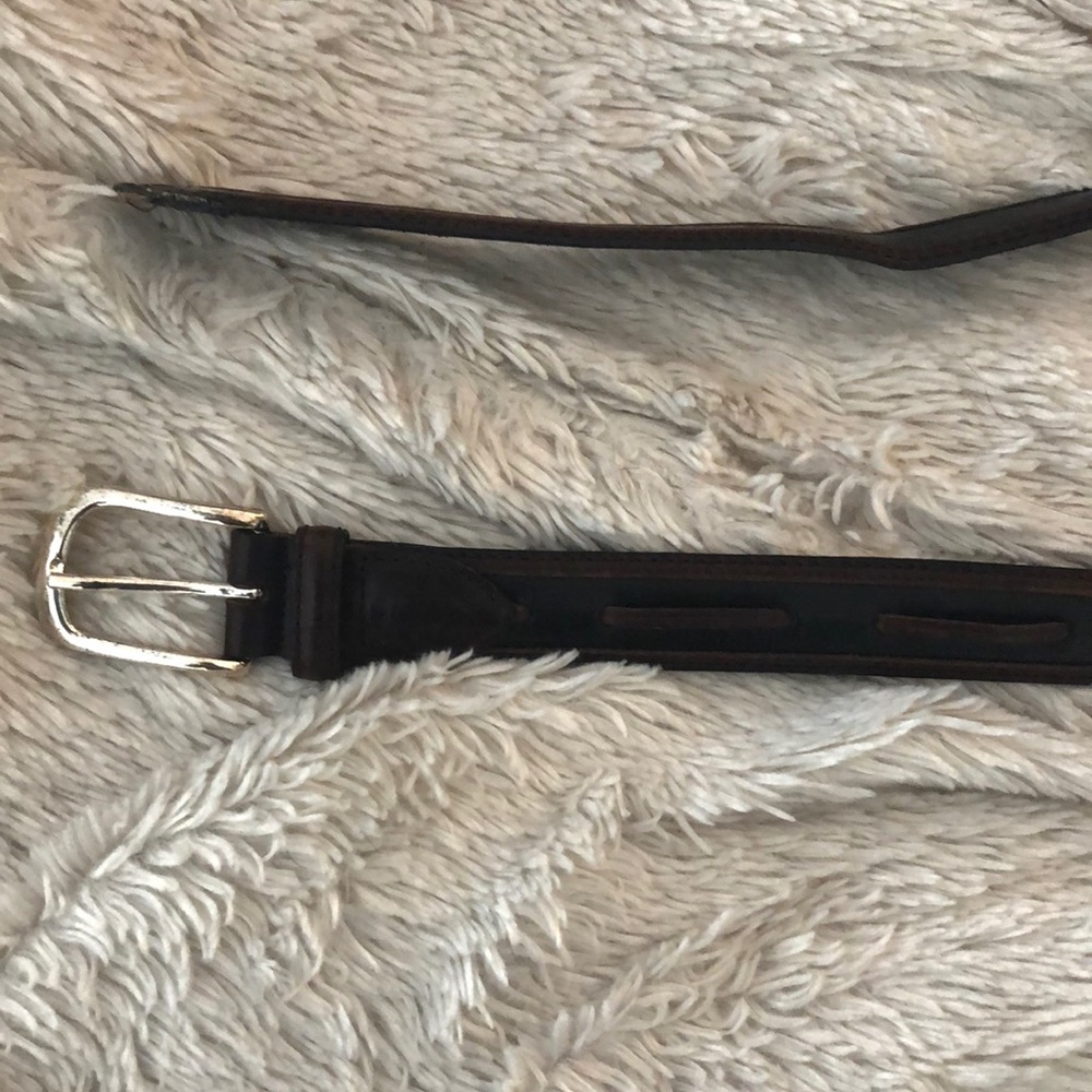 Black and brown leather belt